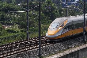 Jakarta Bandung Highspeed Train Trial In Bandung