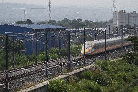 Jakarta Bandung Highspeed Train Trial In Bandung