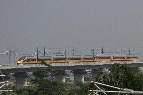 Jakarta Bandung Highspeed Train Trial In Bandung