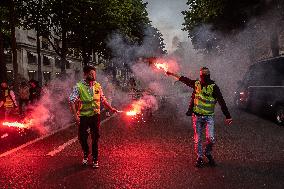 SNCF unions demonstration in Paris