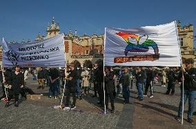 Nationalist Protest In Krakow's Main Market Square Targets LGBTQ Community