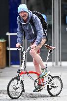 Chris Evans Seen Out And About Cycling