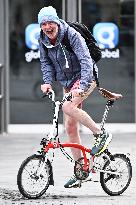 Chris Evans Seen Out And About Cycling