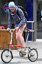 Chris Evans Seen Out And About Cycling