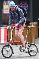 Chris Evans Seen Out And About Cycling