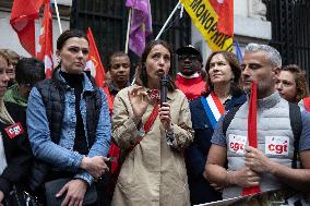 Gathering in support of the workers on strike of Vertbaudet - Paris