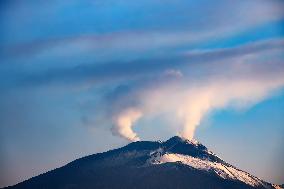 Etna Volcano Spewing Smoke In New Eruption - Italy