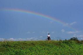 INDIA-ASSAM-NAGAON-RAINBOW