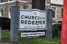 Church Of The Redeemer Sign In Morristown Split In Half And Vandalized In Bias Crime Incident In Morristown, New Jersey