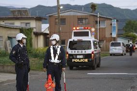 Stabbing, shooting in central Japan