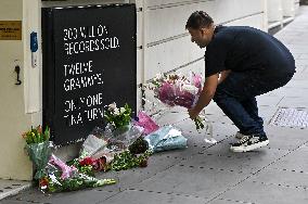 Tributes To Tina Turner Laid Outside Aldwych Theatre In London