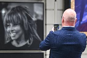 Tributes To Tina Turner Laid Outside Aldwych Theatre In London