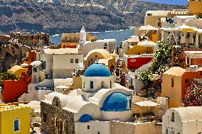 Daily Life On Santorini Island