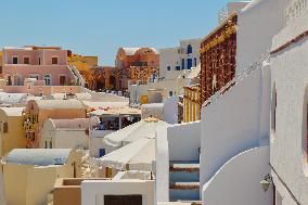 Daily Life On Santorini Island