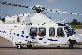 Press Conference By Giorgia Meloni And Ursula Von Der Leyen After The Helicopter Overflight Of The Flooded Areas In Emilia Romag