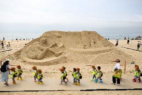 SOUTH KOREA-BUSAN-BEACH-SAND SCULPTURE