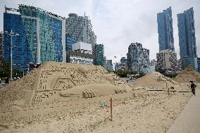 SOUTH KOREA-BUSAN-BEACH-SAND SCULPTURE