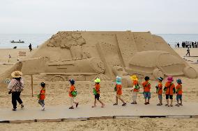 SOUTH KOREA-BUSAN-BEACH-SAND SCULPTURE