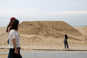 SOUTH KOREA-BUSAN-BEACH-SAND SCULPTURE