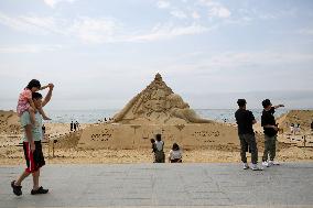 SOUTH KOREA-BUSAN-BEACH-SAND SCULPTURE