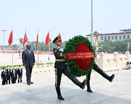 CHINA-BEIJING-DRC PRESIDENT-MONUMENT-TRIBUTE (CN)