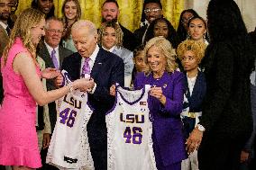 DC: President Biden Welcomes 2022-2023 NCAA Women’s Basketball Champions, Louisiana State University Tigers, to the White House