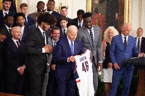 NCAA Champion UCONN men’s basketball team visits the White House