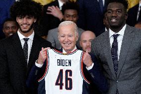 Joe Biden welcomes UCONN Huskies - Washington