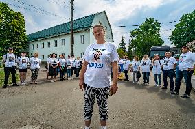 March Of Relatives Of Civilian Captives By Russian Forces In Dymer village, Ukraine