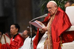Pope Francis Leads A Pentacostal Mass