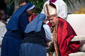 Pope Francis Leads A Pentacostal Mass