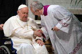 Pope Francis Leads A Pentacostal Mass