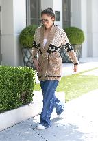 Jennifer Lopez Wears A Comfy Belted Cardigan - LA