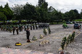 Funeral honors police officer killed in attack in Tibu, Colombia