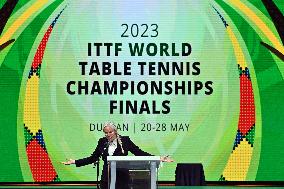 (SP)SOUTH AFRICA-DURBAN-ITTF-TABLE TENNIS-WORLD CHAMPIONSHIPS FINALS-HANDOVER CEREMONY