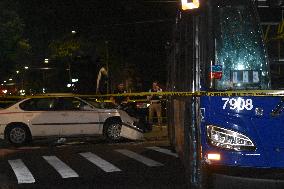 Fourteen People Injured; One Person Critical In MTA Bus Crash In Brooklyn New York Sunday Evening