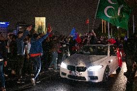 Erdogan Supporters Celebrate Electrion Victory In Istanbul, Turkey