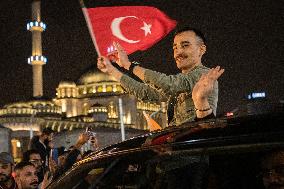 Erdogan Supporters Celebrate Electrion Victory In Istanbul, Turkey