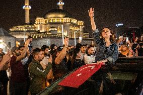Erdogan Supporters Celebrate Electrion Victory In Istanbul, Turkey