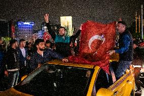 Erdogan Supporters Celebrate Electrion Victory In Istanbul, Turkey