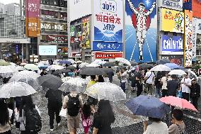 Rainy season begins in parts of Japan