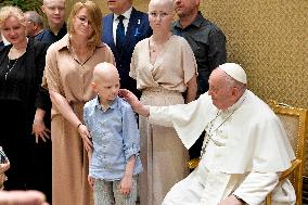 Pope Francis Audience With Sick Children - Vatican