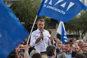 Kyriakos Mitsotakis Launches Campaign For Second Vote In Peristeri Area In Athens, Greece