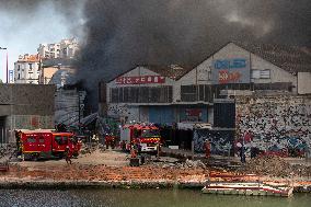 Fire In A Warehouse In Aubervilliers