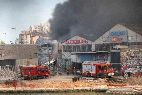 Fire In A Warehouse In Aubervilliers