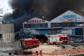 Fire In A Warehouse In Aubervilliers