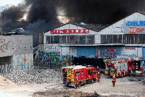 Fire In A Warehouse In Aubervilliers