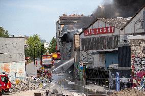 Fire In A Warehouse In Aubervilliers