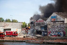 Fire In A Warehouse In Aubervilliers