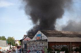 Fire In A Warehouse In Aubervilliers